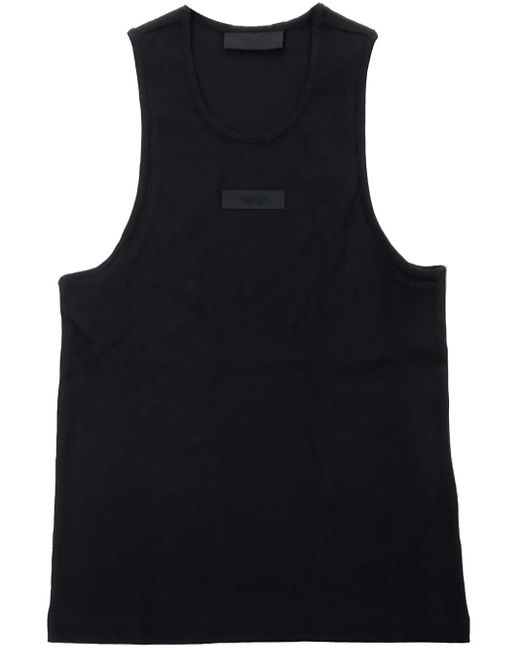 Fear Of God Black Logo-Appliqué Cotton Tank Top for men