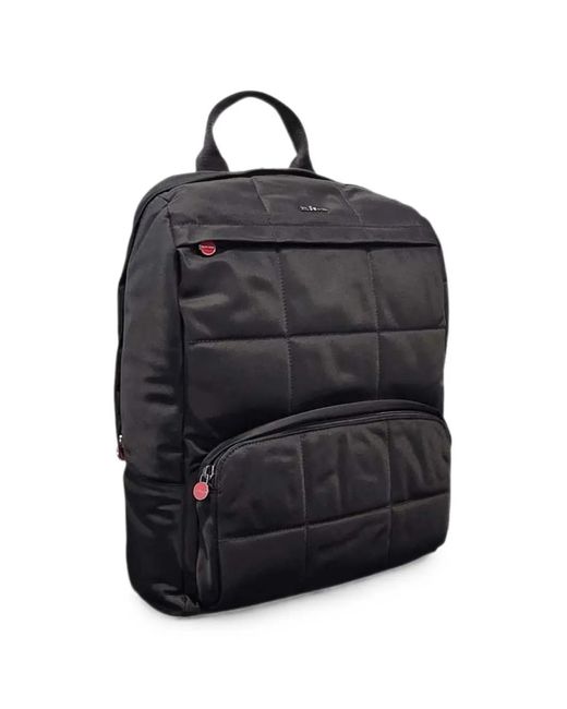 Kiton Blue Quilted Logo-Plaque Backpack for men