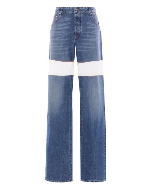 Duran Lantink Blue Cut-Out Straight Jeans