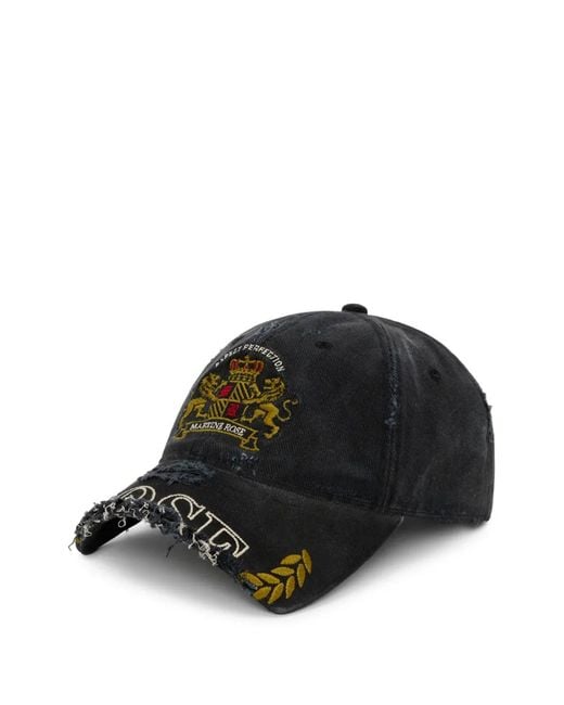 Martine Rose Black Cut-Peak Baseball Cap for men