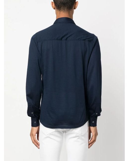 Fedeli Blue Iconic Jason Button-Up Shirt for men