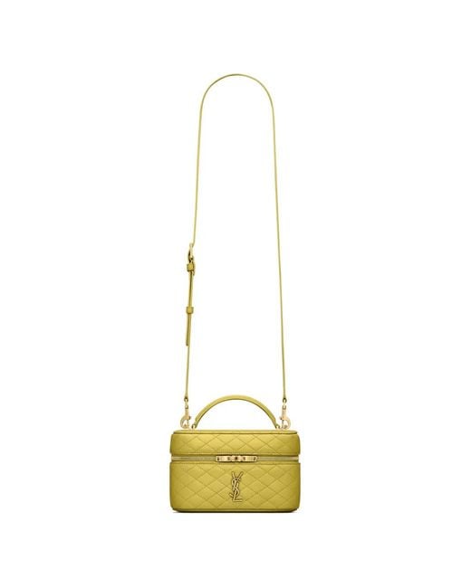Saint Laurent Metallic Mini Gaby Quilted-Pattern Logo-Detail Tote Bag