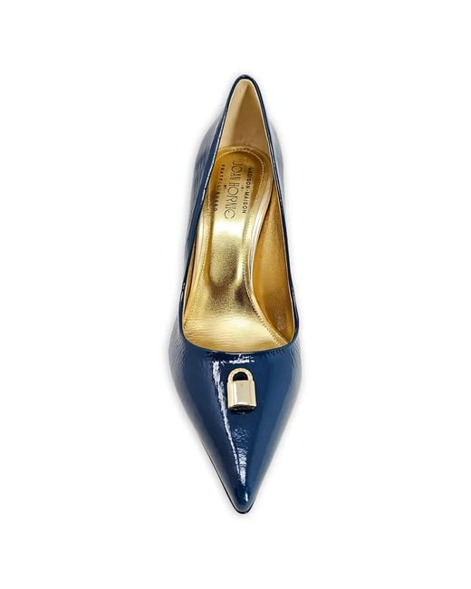 Madison Maison Blue Lock-Detail Pointed Pumps