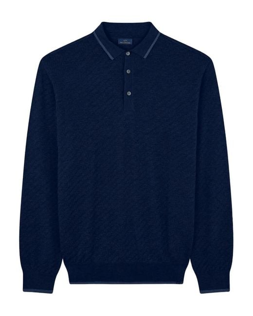 Paul & Shark Blue Long-Sleeve Polo Shirt for men
