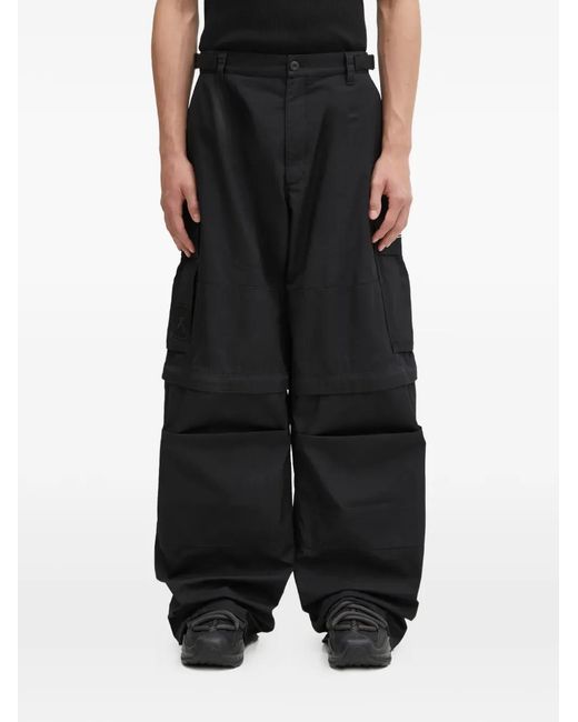 032c Black Multiple-Pockets Cargo Pants for men