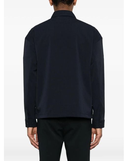 J.Lindeberg Blue Logo Coach Overshirt for men