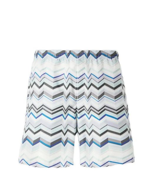Missoni Blue Short À Motif De Chevrons for men