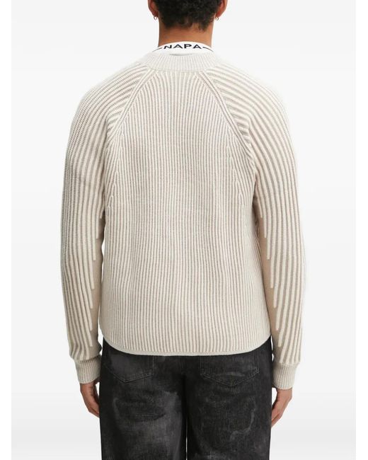 Filling Pieces White Atmosphere Ribbed Cardigan for men