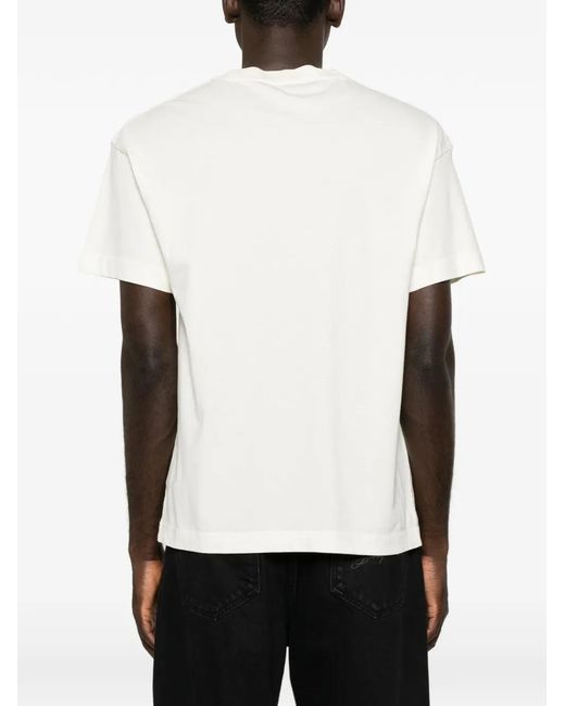 Palm Angels White Logo-Print T-Shirt for men