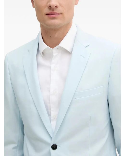 Lindbergh Blue Buttoned Notched Lapel Suit for men