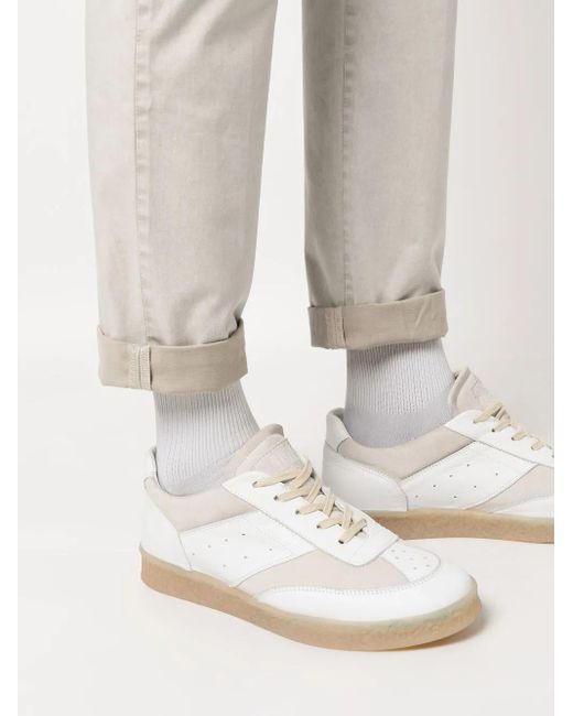 Dondup White Cropped Cotton Chino Trousers for men