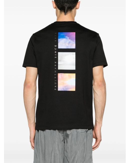 Paul & Shark Black Photograph-print Cotton T-shirt for men