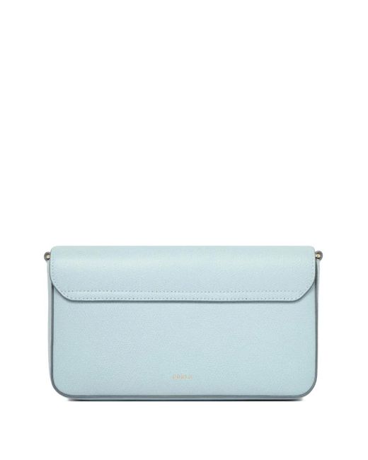 Furla Blue Small Iride Clasp-Fastening Shoulder Bag