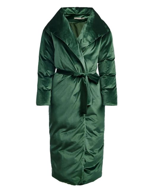 Alice + Olivia Green Ima Steppmantel mit Bindegürtel