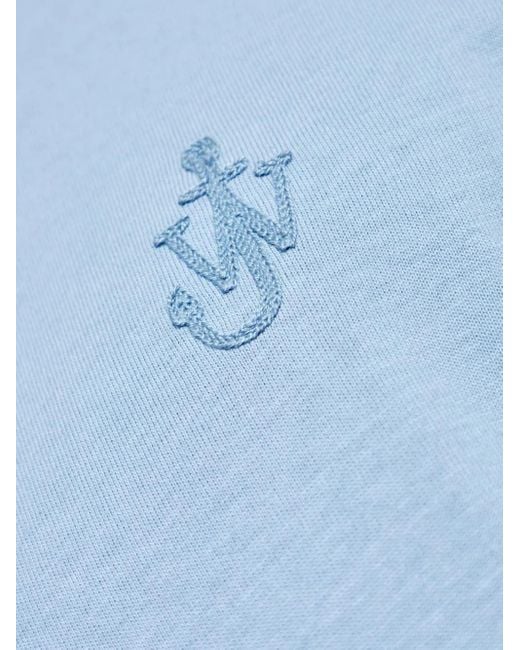 Camiseta con logo bordado J.W. Anderson de hombre de color Blue
