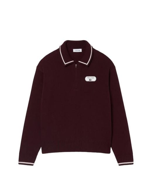 Lacoste Red Zipped Polo Shirt