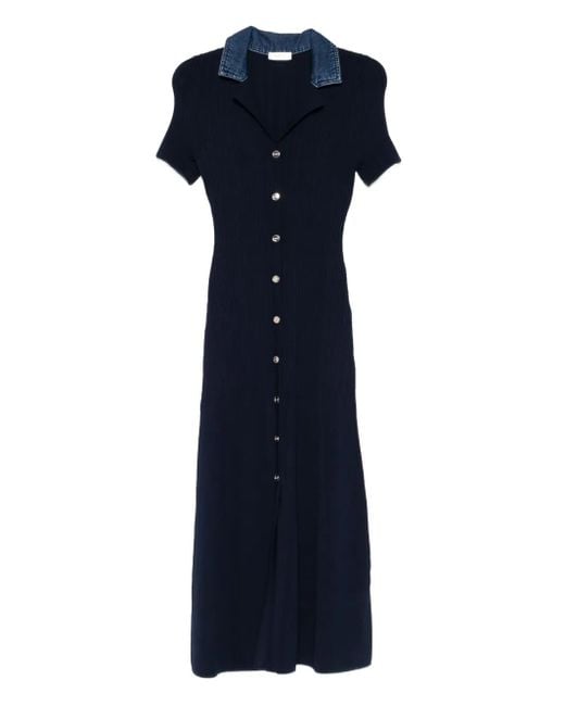 Sandro Blue Collar Knit Dress