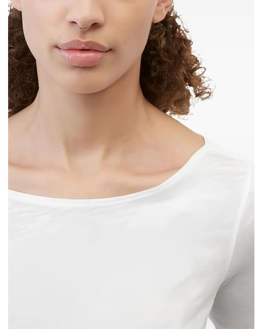 Marc O' Polo White Boat-Neck Short-Sleeves Top