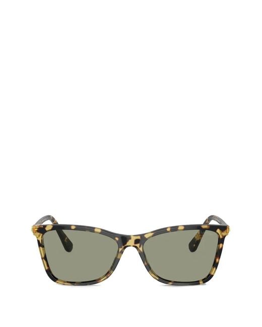 Swarovski Gray Strass-Embellished Rectangle-Frame Sunglasses