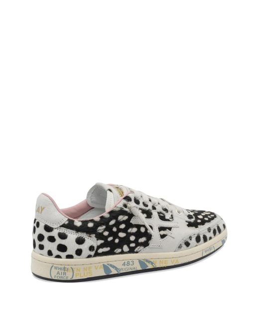 Zapatillas con cordones y estampado de dálmata Premiata de color White