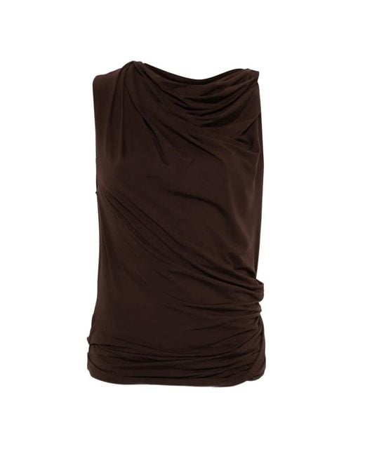 Entire studios Brown Draped Sleeveless Top
