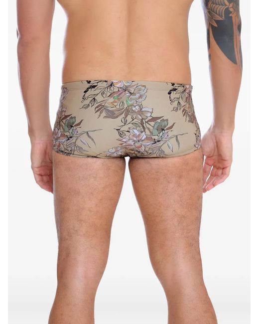 Amir Slama Natural Floral-Print Swim Briefs for men