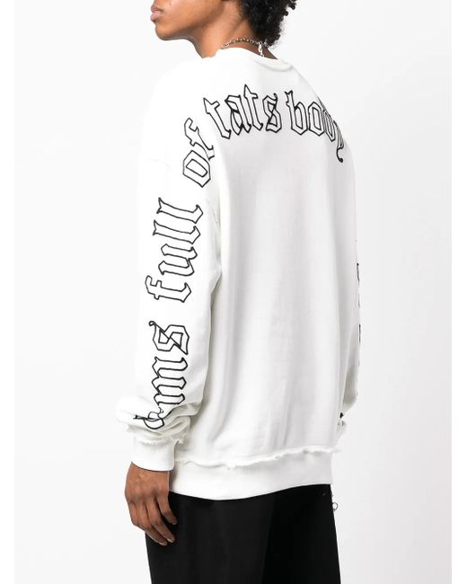 Haculla White Logo-Print Jumper for men