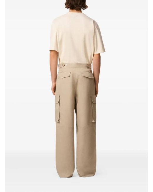 AMI Katoenen Gabardine Cargo Broek in het Natural voor heren