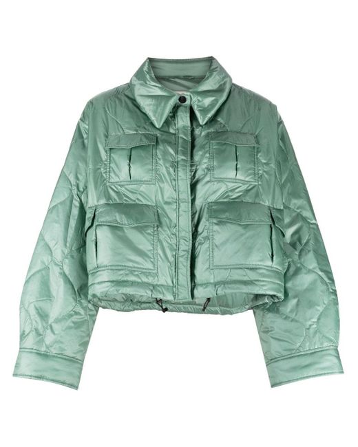 Dorothee Schumacher Green Cropped Quilted Jacket
