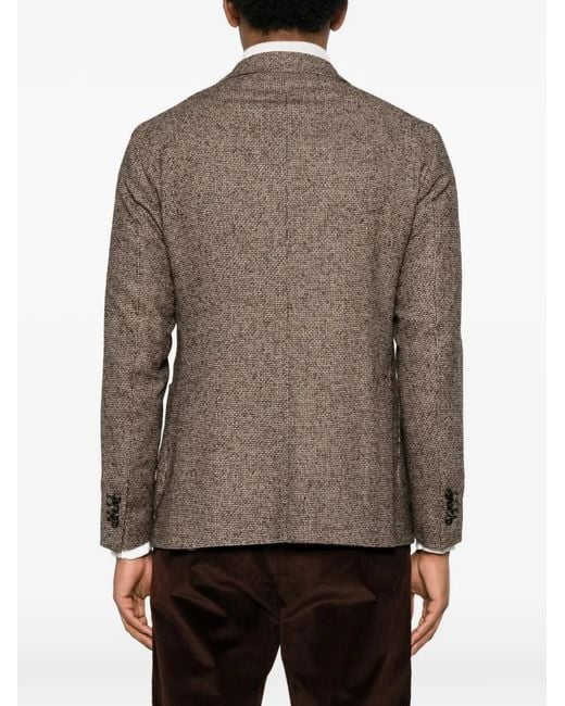 Tagliatore Brown Textured Single-Breasted Blazer for men