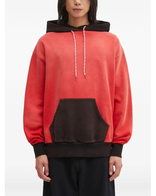 Aries Red Logo-Print Hoodie