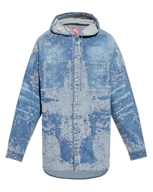 DIESEL Blue D-Dewny-Hood Shirt for men