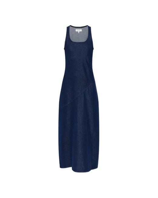 Rag & Bone Blue Asymmetric-Seam Sleeveless Maxi Dress