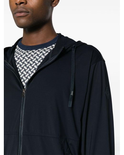 Herno Blue Zip-up Hooded Jacket for men