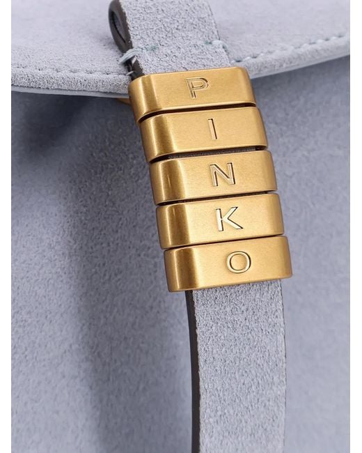 Pinko Logo-Lettering Shoulder Bag in Grey | Lyst UK