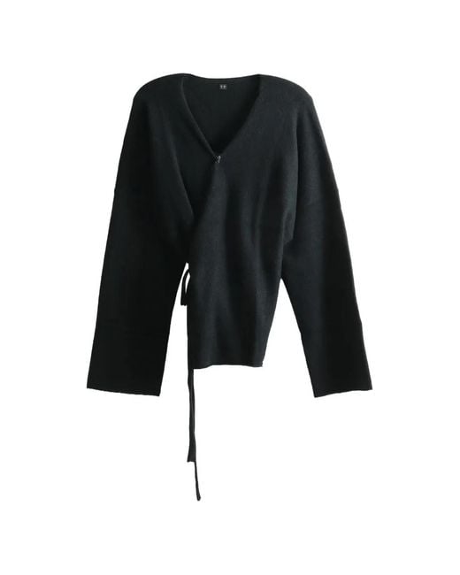 TAIGA TAKAHASHI Black Samue Wrap-Style Cardigan