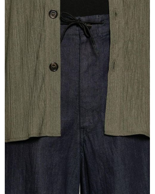 Giorgio Armani Blue Drawstring Wide-leg Jeans for men