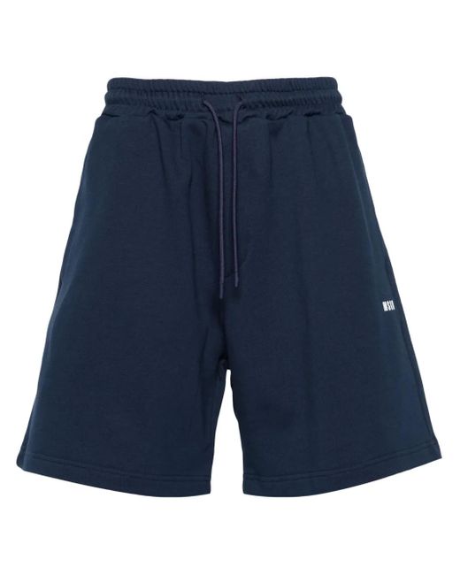 MSGM Blue Logo-Print Track Shorts for men