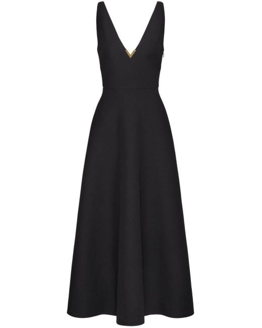Valentino Garavani Crepe Couture Midi-jurk in het Black