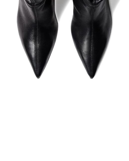 Scarosso Black Barbara Pointed-Toe Ruched Boots