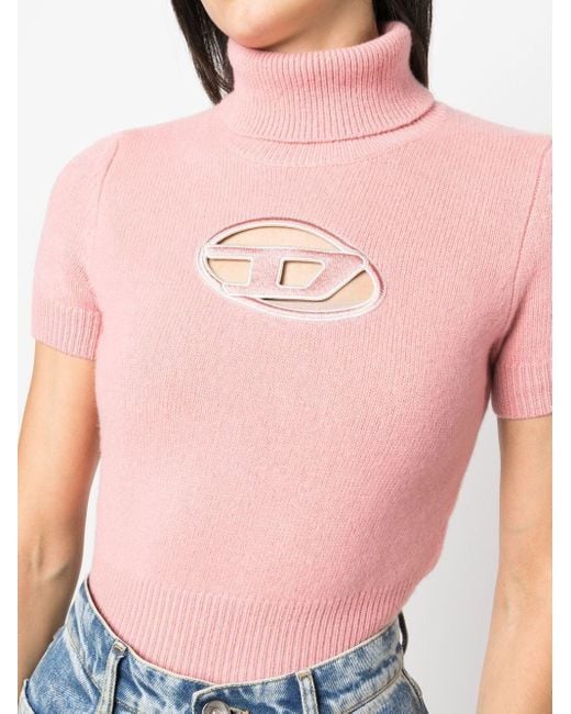 DIESEL M-argaret Logo-embroidered Sweater in Pink | Lyst