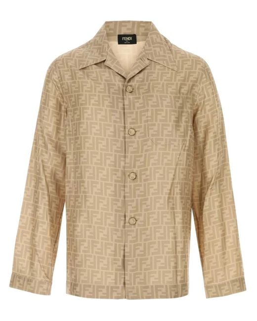 Fendi Natural Ff Silk Shirt for men