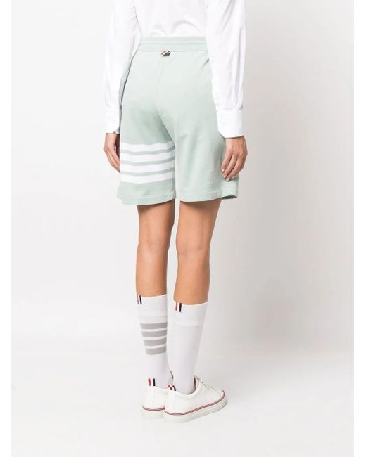 Thom Browne Blue 4-Bar Stripe Track Shorts
