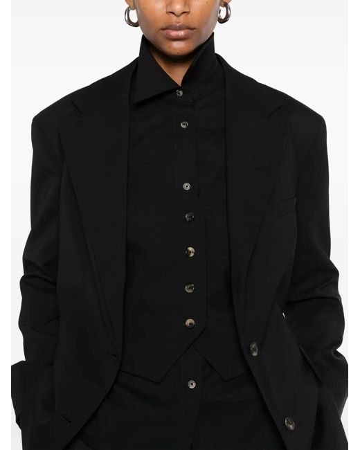 A.W.A.K.E. MODE Black Single-Breasted Blazer