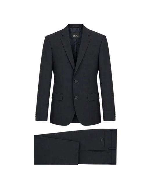 DIGEL Blue Single-Breasted Notched-Lapel Suit for men