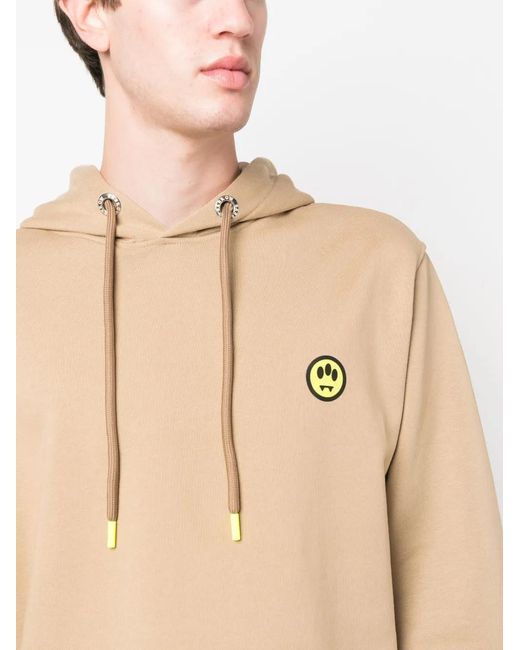 Barrow Natural Logo-Print Cotton Hoodie for men