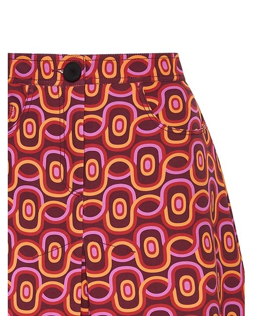 Maliparmi Red Geometric-Pattern Mini Skirt