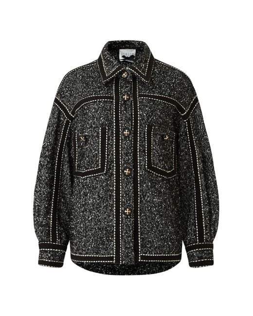 Edward Achour Paris Black Veste Boutonnée À Finitions Contrastantes