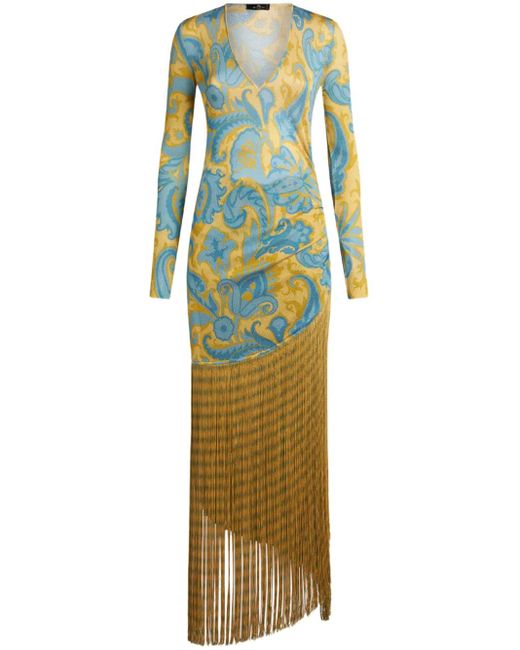 Etro Blue Fringed Dress
