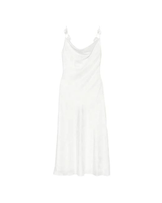 ROTATE BIRGER CHRISTENSEN White Robe En Satin À Fleurs En Jacquard